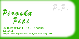 piroska piti business card